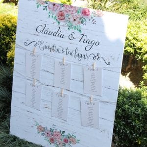 Placard Mesas Casamento Floral