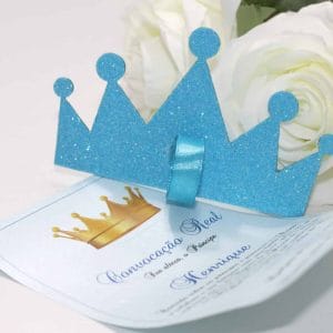 Convite Batizado Coroa Azul